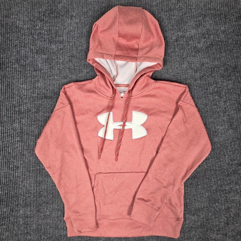Under Armour ColdGear Women's S Pink Heathered Fleece Hoodie Loose Fit Small